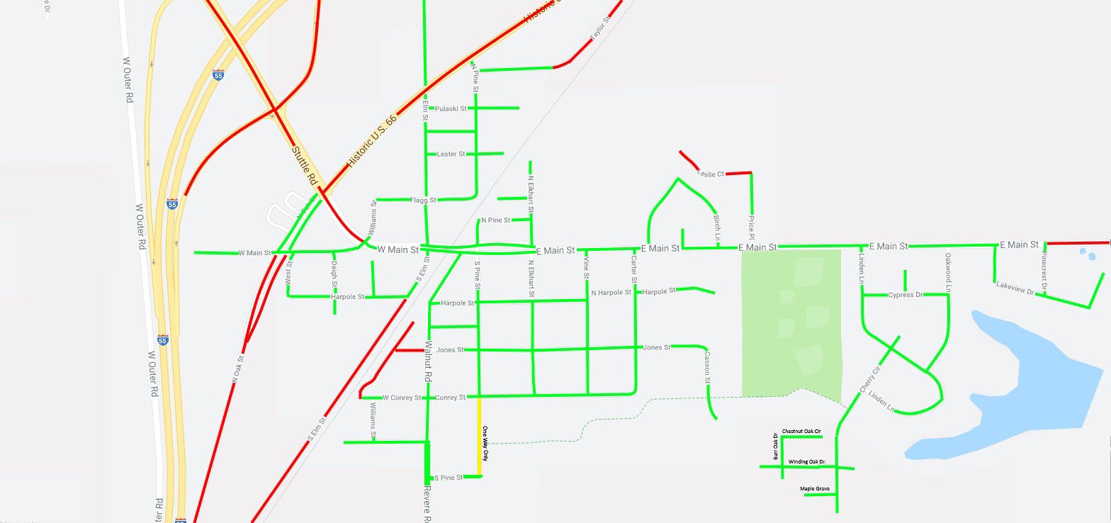 Map of authorized streets for non-highway vehicle operation in the Village of Williamsville
